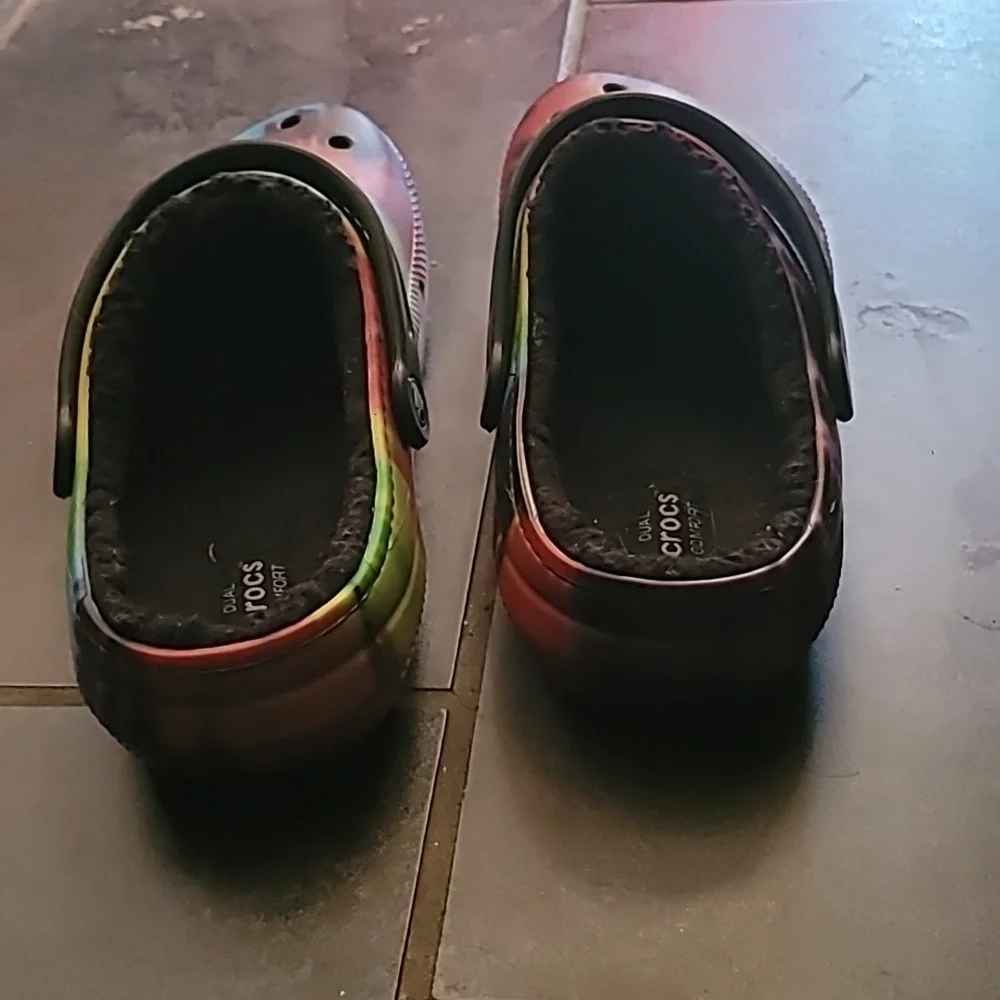 Crocs Classic Clogs Multi Color Tie Dye 11M/13W Unisex - Picture 4 of 6